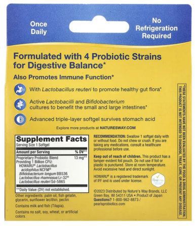 Пробіотики для роботи ШКТ Nature's Way Primadophilus Reuteri Pearls 30 капс Київ