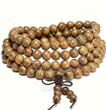 Буддійський браслет з натурального сандалового дерева, 108 намистин Київ