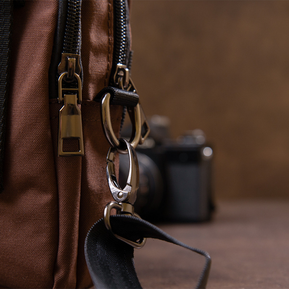 Сумка на пояс нейлон Коричнева (Vintage) Київ - фото 4