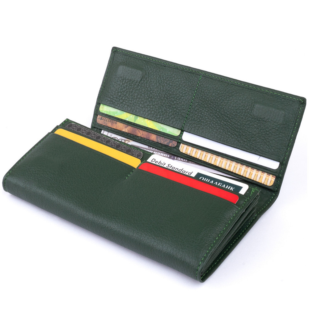 Кошелек на магнитах с клапаном женский Зеленый (ST Leather) Киев - изображение 7
