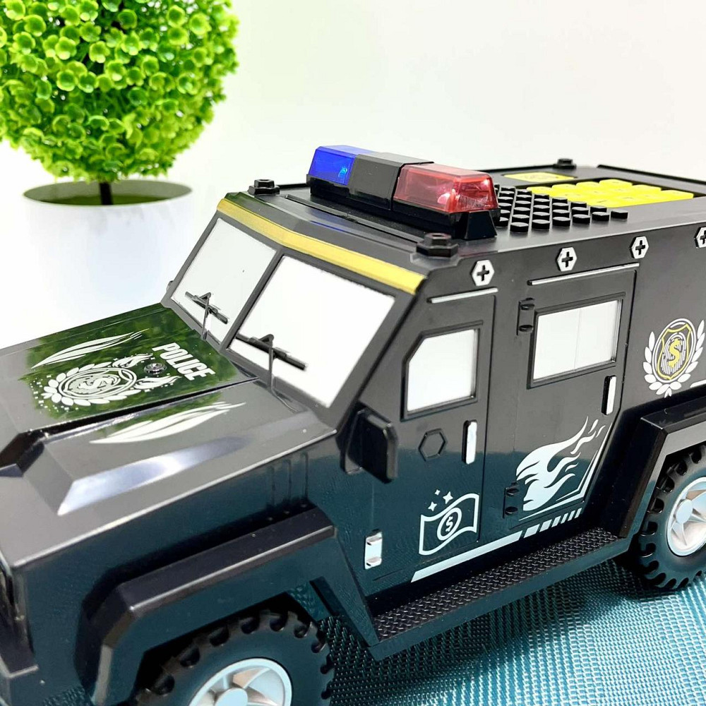 Сейф-скарбничка Машина поліцейська 3в1 з кодовим замком 30см Чорна (DSM-6672) Чернігів - фото 6