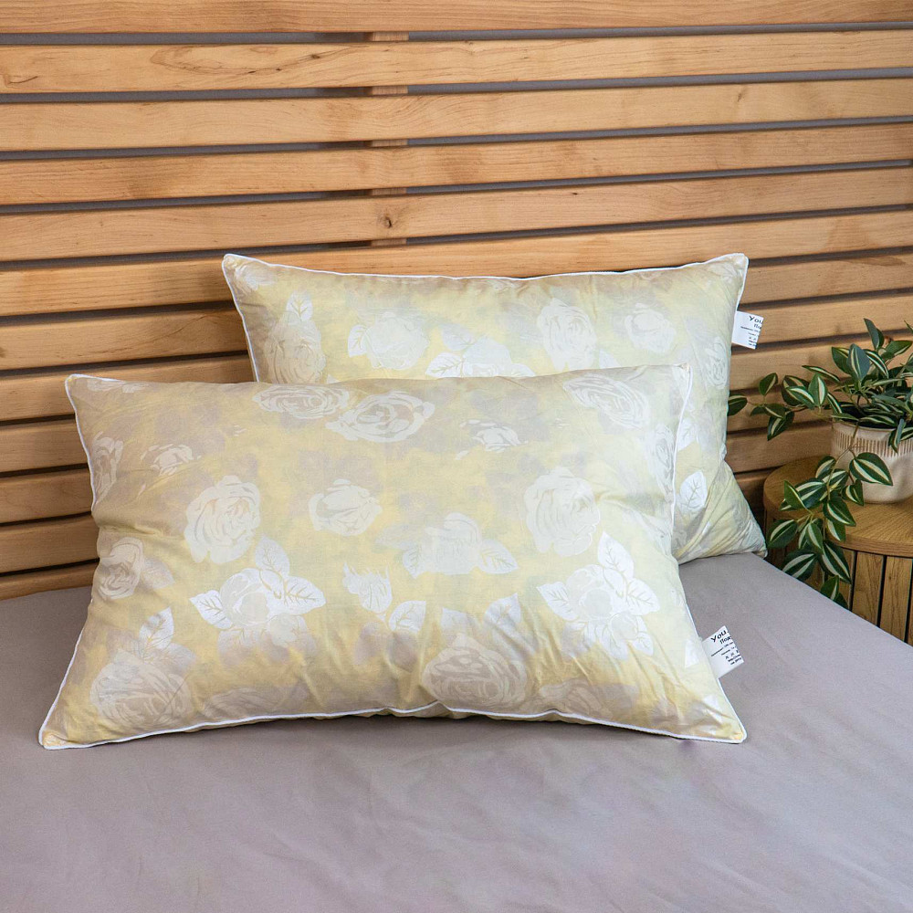 Подушка пуховая YouStar 50% пух 50% перо - упругая 50x70 см (Бежевый) Сумы - изображение 4