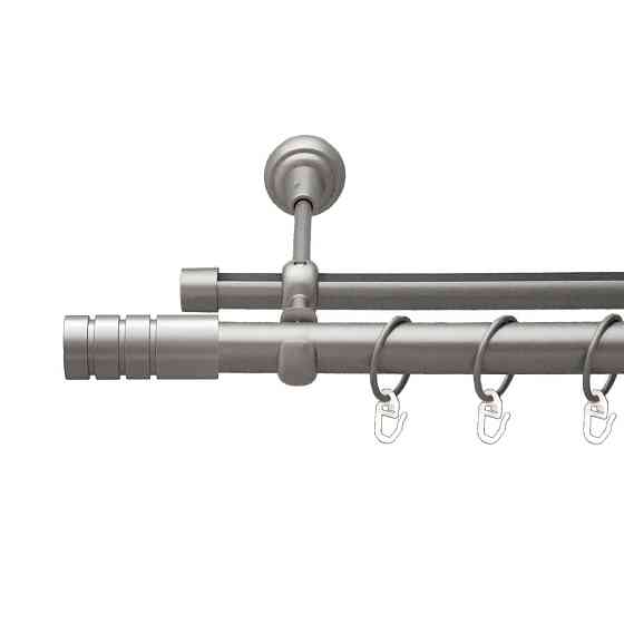 Карниз Orvit Модуло металевий дворядний опозитний гладка \ профільна труба кільце металеве Сатин 25\19 мм 300 см (00-00026136) Львів