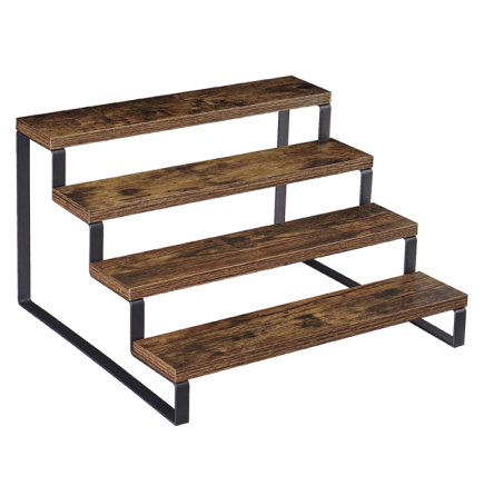 Полка для кухни и ванной комнаты многоярусная на 4 ступени деревянная,стойка ступенчатая для банок специй Каменец-Подольский