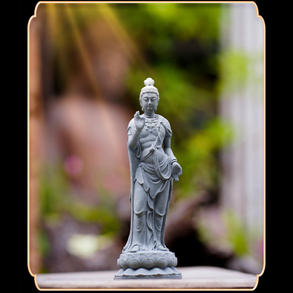 Статуетка Бодхісаттви Гуань Інь 19.5 х 6.5 см Полістоун для мікроландшафту, акваріуму, саду дзен та інтер'єру Одеса - фото 2