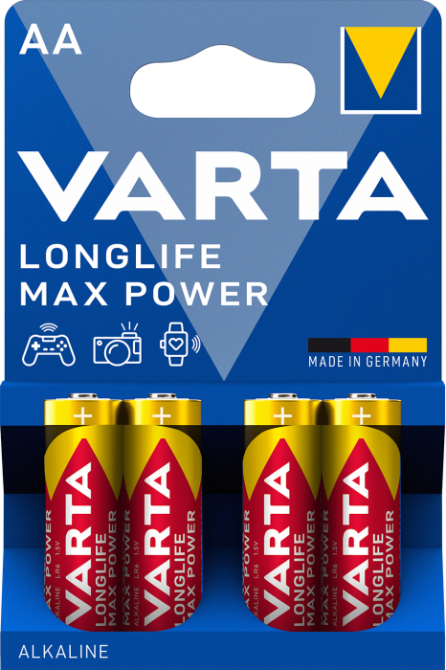 Батарейка пальчик VARTA LONGLIFE MAX POWER AA 1.5V блістер 4 шт Рівне - фото 1
