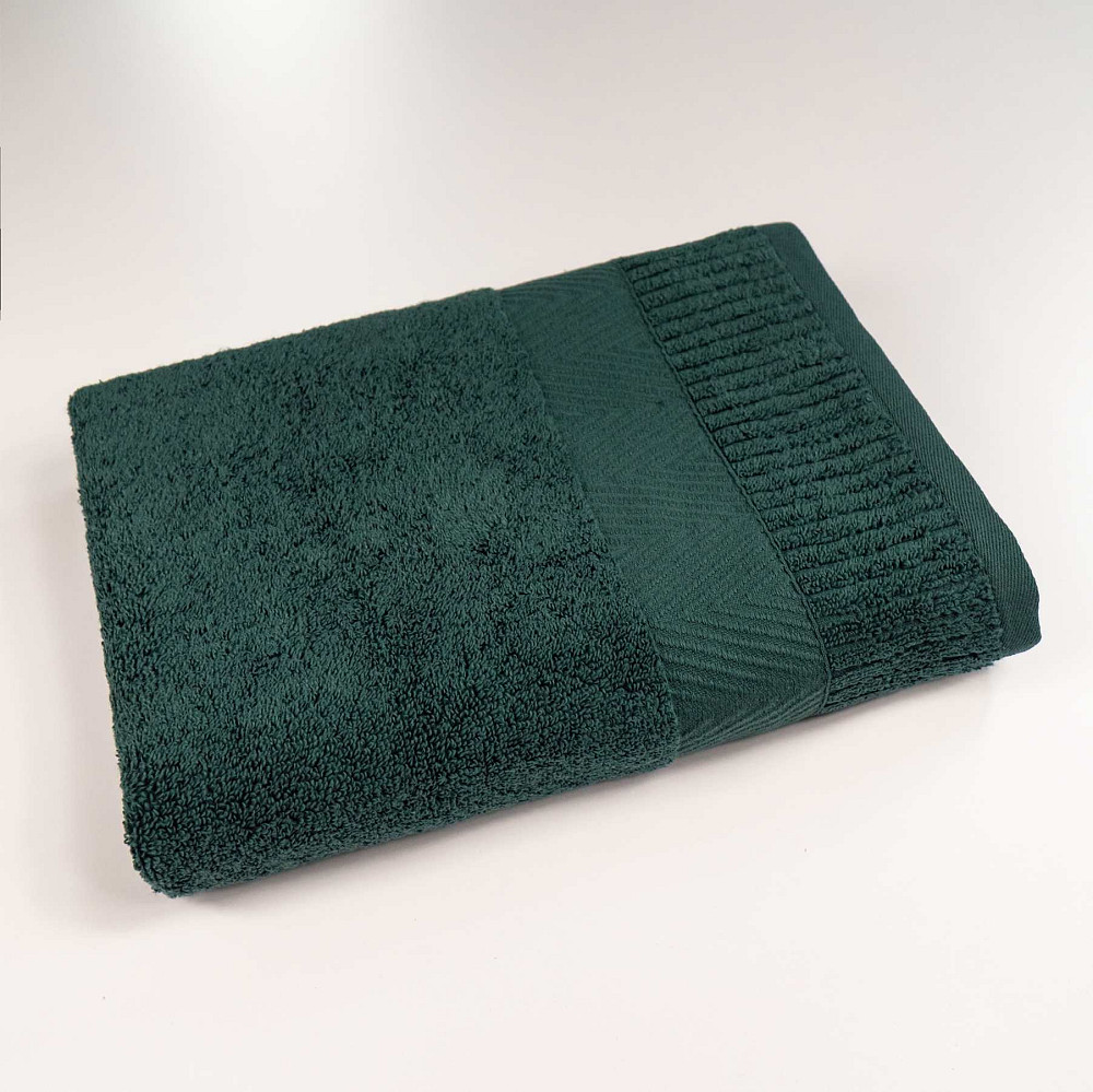 Набор махровых полотенец Зеро Твист Бордюр 2шт 50x90см, 70x140см 550г/м2 (Зеленый) Сумы - изображение 3