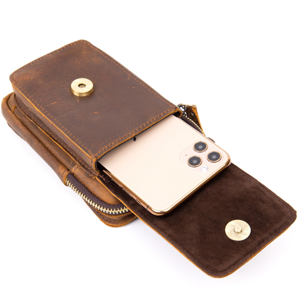 Сумка мужская на пояс Vintage 20419 Коричневая Киев - изображение 7