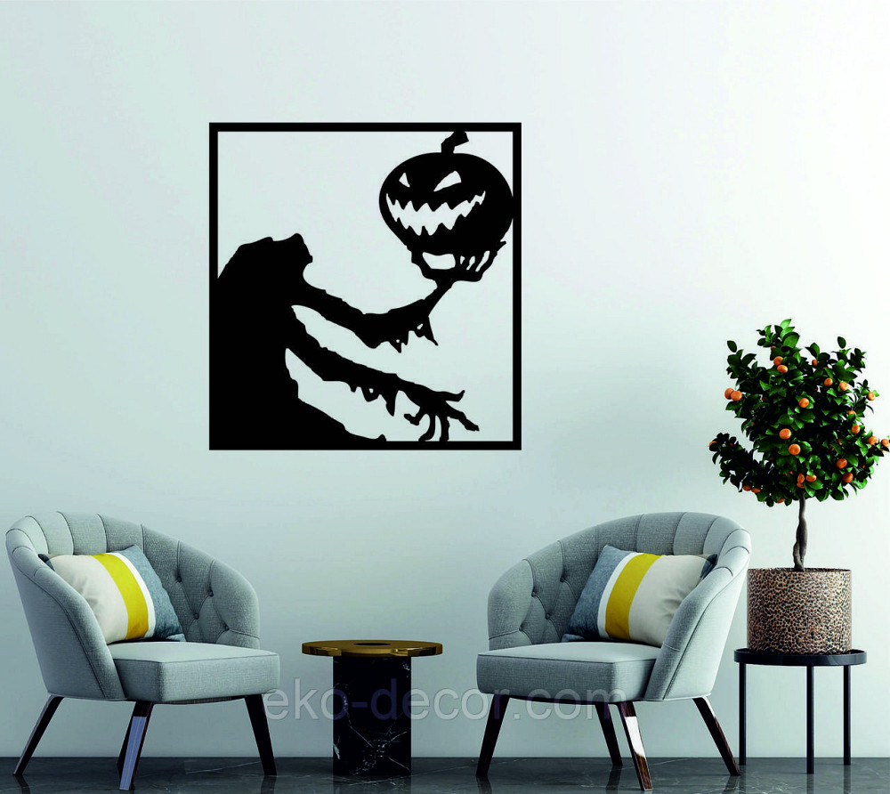 Декоративное настенное Панно «Силуэт с тыквой», Декор на стену Киев - изображение 3