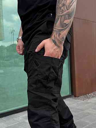 Тактичні штани чорні ріп-стоп літні ЗСУ, чоловічі бойові військові штани для армії, штурму та міста Львів