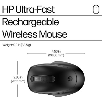 Мышка HP 510 Ultra-Fast Rechargeable Wireless Black (9C2F6AA) Винница - изображение 8