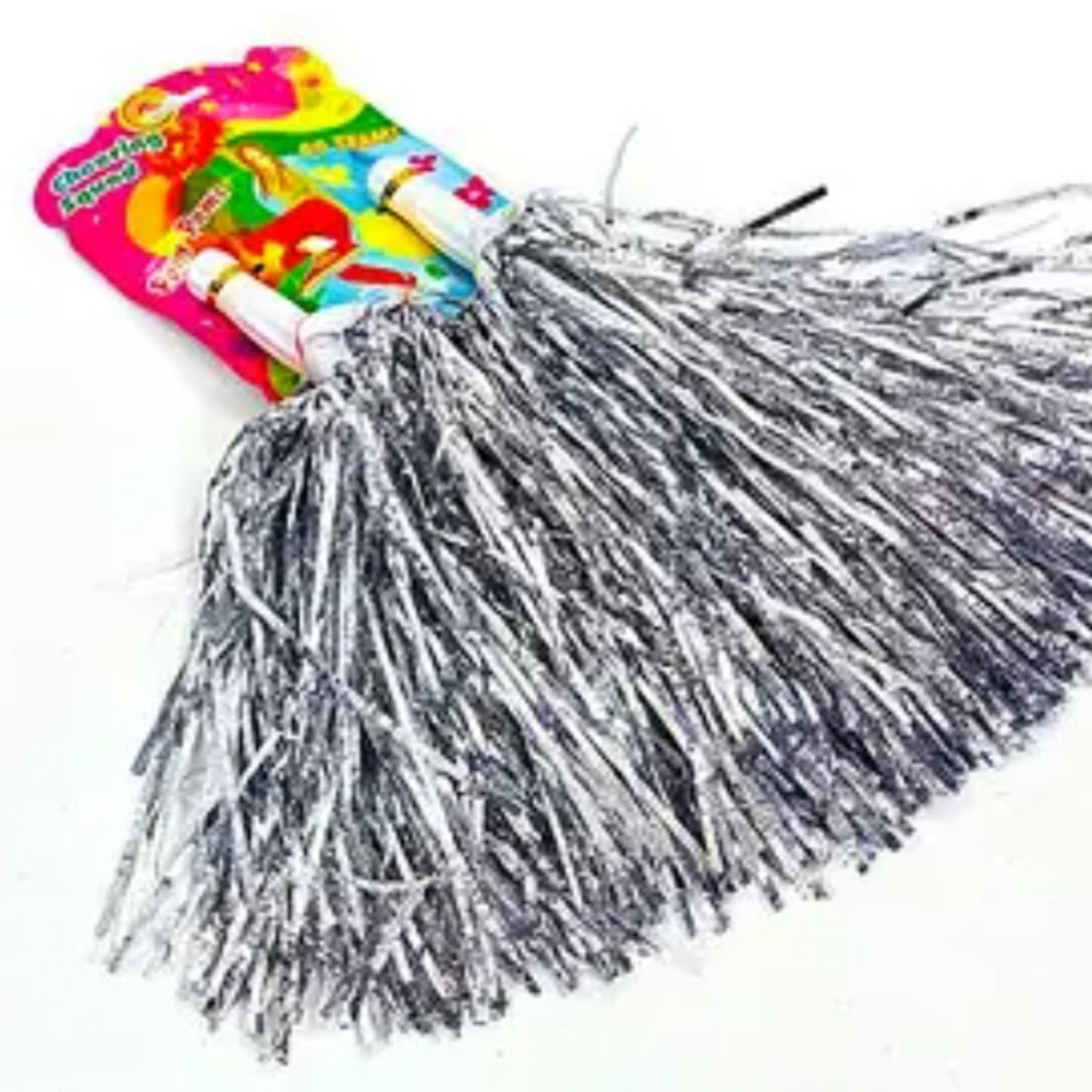 Помпони для чарлідингу срібло 2 шт. Київ - фото 1