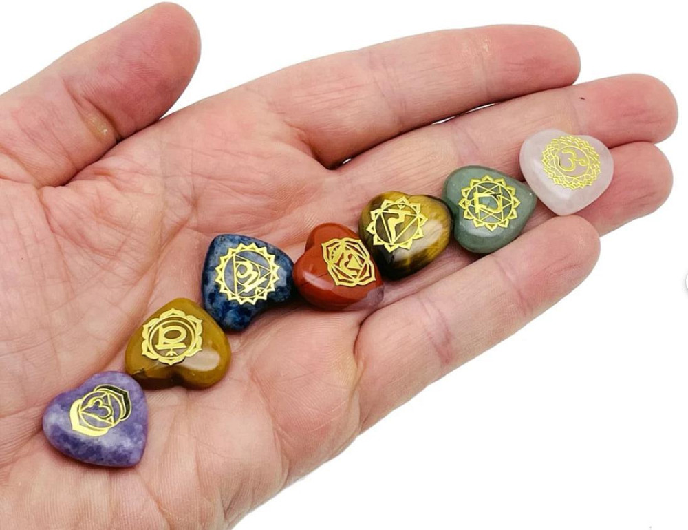 Набор натуральных кристаллов в форме сердца для 7 чакр. Киев - изображение 4