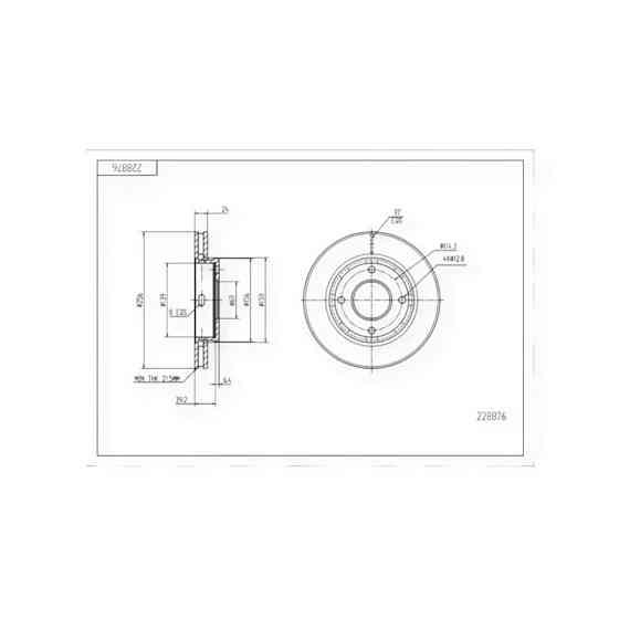 Диск Mitsubishi Colt, Smart Forfour (2004-) передний (d256x24) тормозной Мукачево