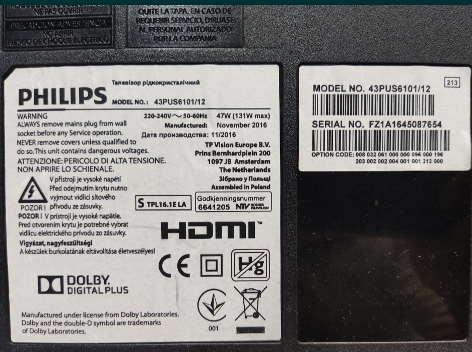 Телевізор: PHILIPS 43PUS6101 3840x2160 (4K UHD) Smart TV WiFi. Харків - фото 7