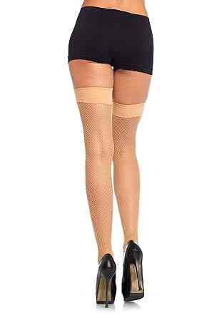 Чулки-сетка Leg Avenue Nylon Fishnet Thigh Highs One size, Nude, мелкая сетка Sex Aura Киев