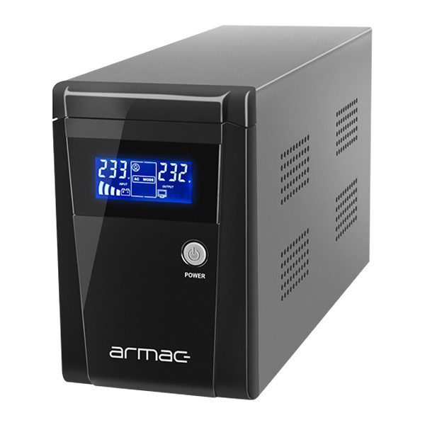 ДБЖ Armac OFFICE O/1000F/LCD, Line Interactive 1000VA/650W, 3хSchuko, USB-B LCD Metal Case (O/1000F/LCD) Київ - фото 2