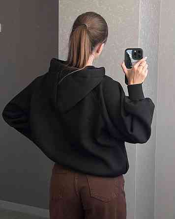 Жіноча базова тепла худі оверсайз трьохнитка на флісі Одеса