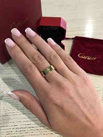 Cartier кільце LOVE в лимонному золоті / Cartier кільце LOVE з гравіюваннями Одеса
