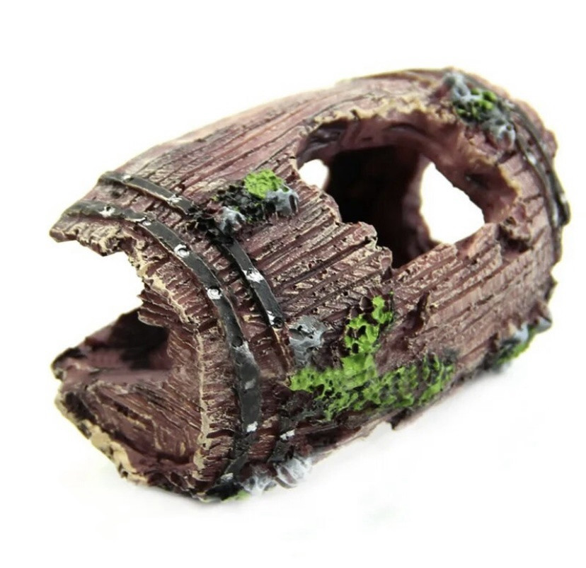 Декор для акваріума "Затонувший бочка" - розмір 6 на 9 см, смола, акваріумний декор черовний Київ - фото 5