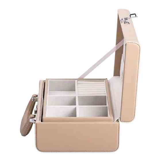 Шкатулка для украшений из эко кожи 2 яруса с кодовым замком органайзер для ювелирных изделий HP-5-24CR Киев