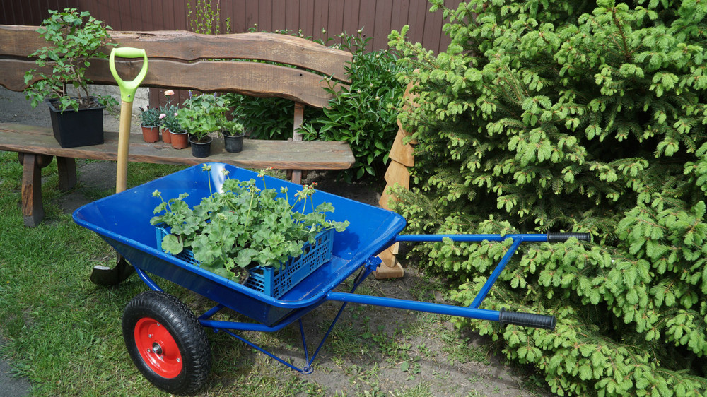 Тачка садово-будівельна двоколісна GardenJoys 200 кг, 110 л, колеса 4.00-8 на підшипниках 6204, Синя Тачка для вантажу Біла Церква - фото 10