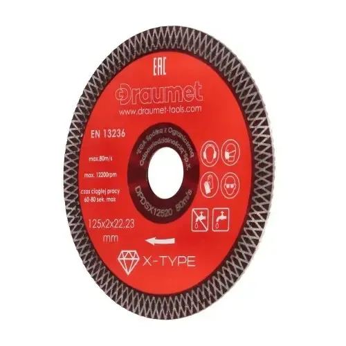 Диск алмазний для кераміки Draumet Premium 125 x 2 мм X-Type для різання та шліфування (DPD125) Коломыя - изображение 5