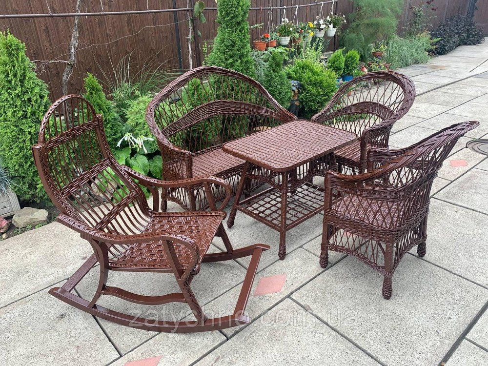 Набор мебели из лозы, кресла, стол, кресло-качалка, диван Киев - изображение 8
