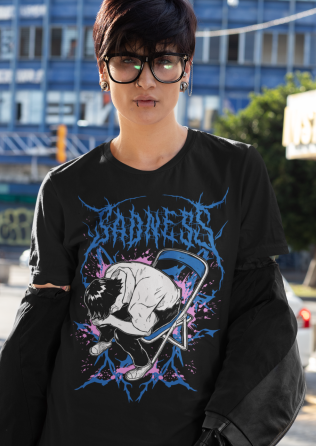 Футболка аниме Схинджи Ікари Евангелио Хоррор оверсайз (S/M/L) Черний AnimeJ0743 Днепр