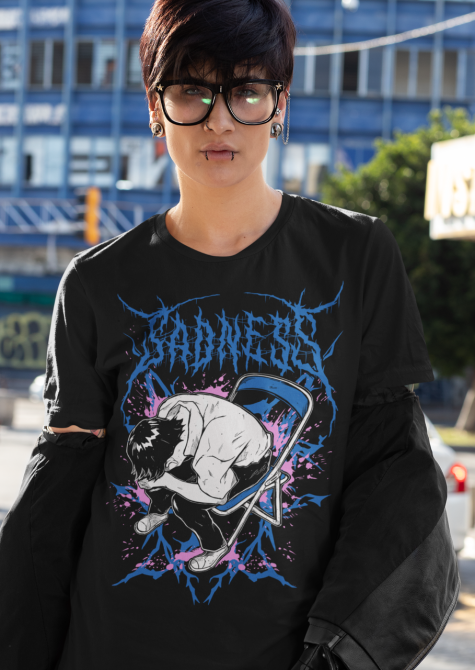 Футболка з аніме принтом Схінджі Ікарі Евангеліо Хоррор оверсайз (S/M/L) Чорний AnimeJ0743 Дніпро - фото 2