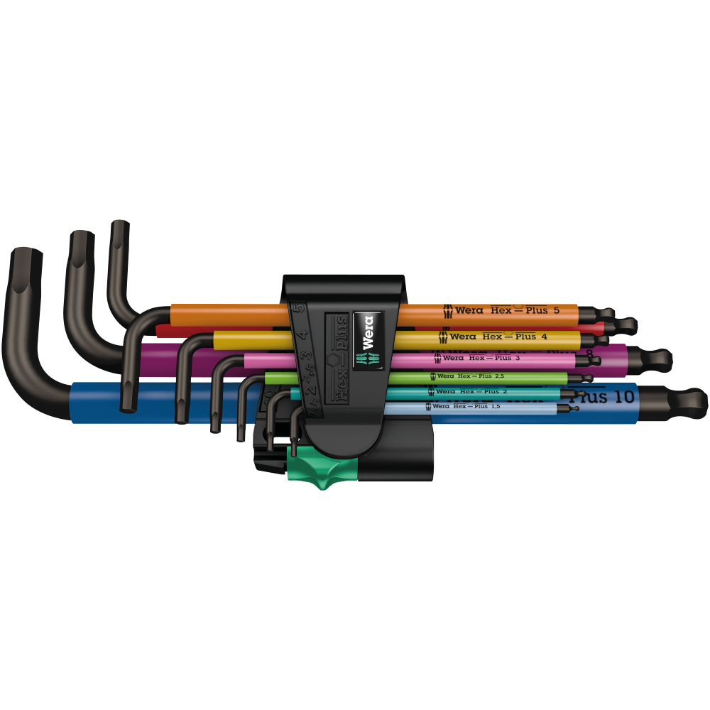 Набір кольорових шестигранників Wera 1.5-10мм 9од., подовж., різнокольорові, з пристроєм для намагнічення, 05022089001 Одеса - фото 1