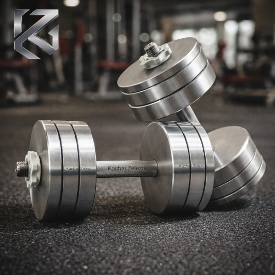 Гантелі набірні 2 по 24 кг металеві без покриття Kachai Zelezo Iron Pro Київ