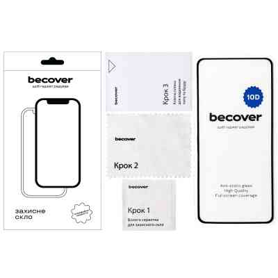Стекло защитное BeCover Motorola Moto G84 10D Black (712333) Винница