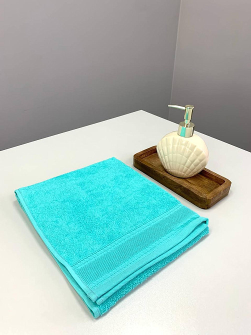 Рушник махровий Ideal Textile з бордюром однотонний 360 г/м2 50х80 см (56860711) Бірюзовий Чернівці - фото 2