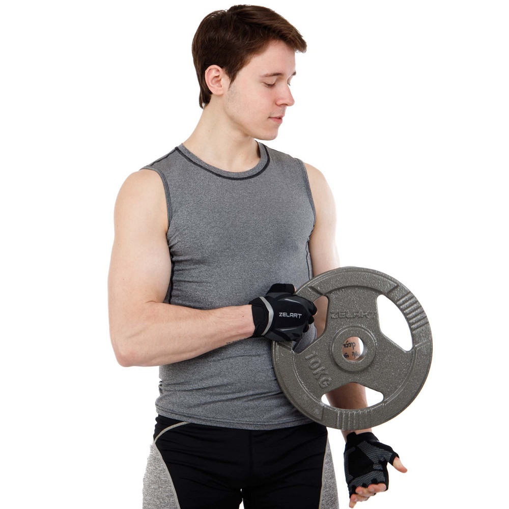 Диск сталевий з хватом 10 кг d-52мм Zelart-7791-10 Київ - фото 8