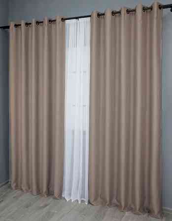 Комплект штор на люверсах VR-Textil Bagema Rvs № 1242ш 150х250 см 2 шт Какао (37-0111) Київ