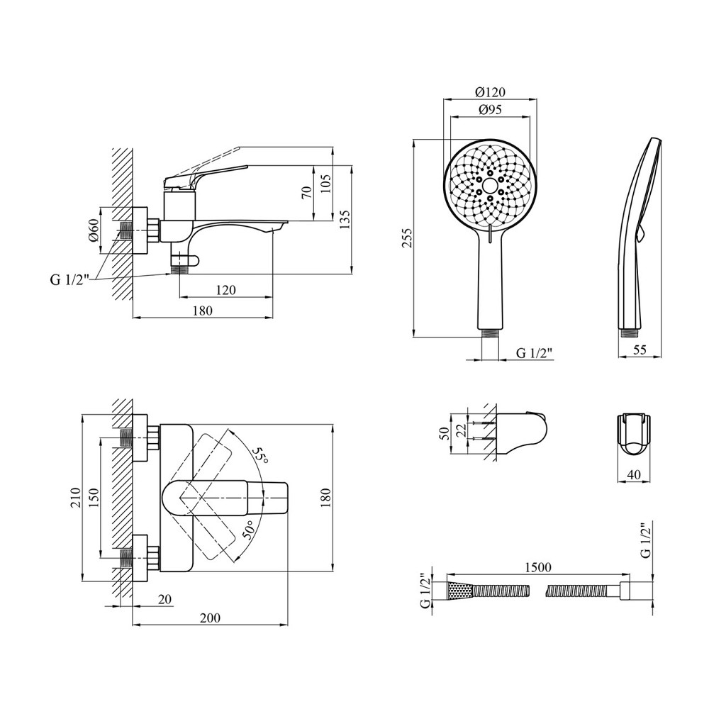 Набор смесителей Kroner Graz-GRP060 + смеситель Graz-GRP010 Киев - изображение 3