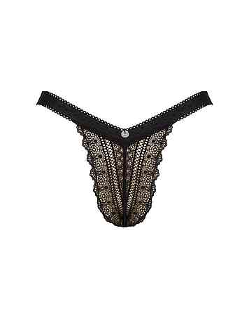 (SALE) Мереживні трусики із заниженою талією Obsessive Estiqua panties XS/S, black Sex Aura Київ
