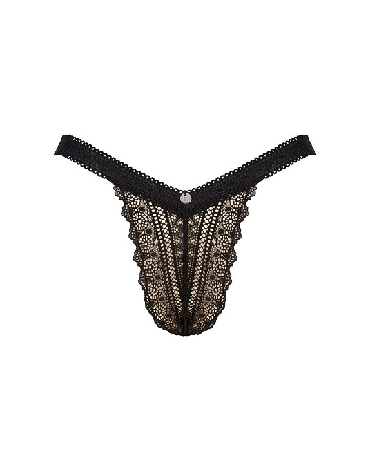 (SALE) Кружевные трусики с заниженной талией Obsessive Estiqua panties XS/S, black Sex Aura Киев - изображение 5
