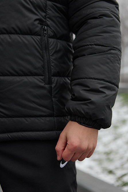 Зимова куртка чоловіча пух з підкладом на флісі коротка Frost хакі-чорна XL Одеса - фото 8