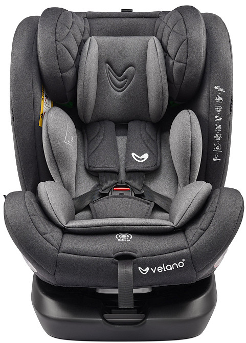 Автокрісло VELANO Aura 360° i-Size 40–150 см, ISOFIX, grey Київ - фото 2