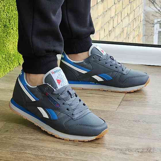 Чоловічі Кросівки Reebok Classic Сірі Шкіряні Рибок (розміри: 45) Відео Огляд Дніпро