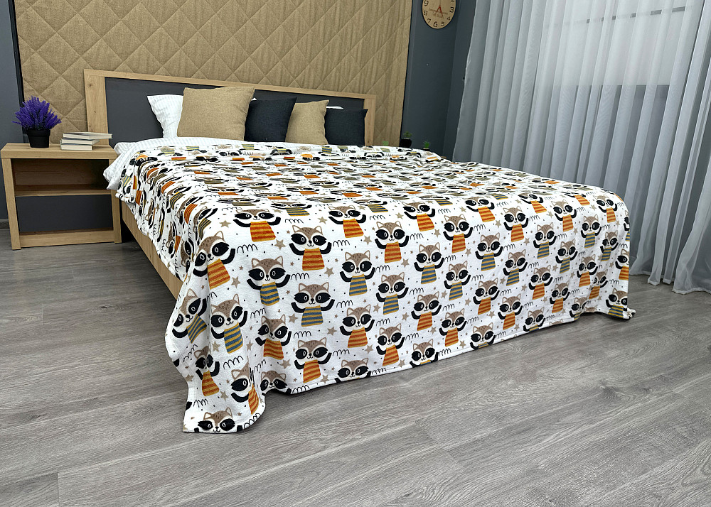 Плед-покривало Decorator WellSoft RACCOON 200х205 см з принтом "Єноти" (87-193) Київ - фото 5