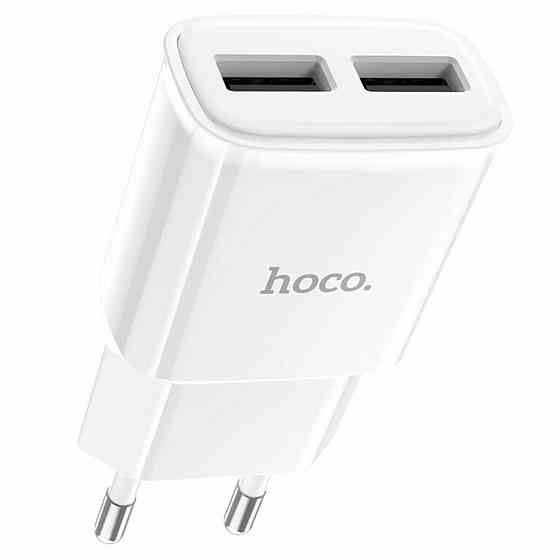Мережевий зарядний пристрій HOCO C88A Star round dual port charger White Київ