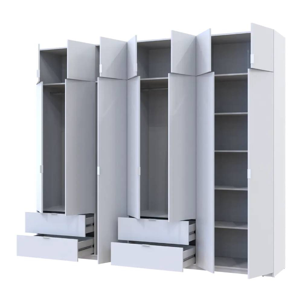 Шафа для одягу Doros Лукас Біла 3+4 ДСП 280х50х240 DRS-011686 (42005118) Львів - фото 3