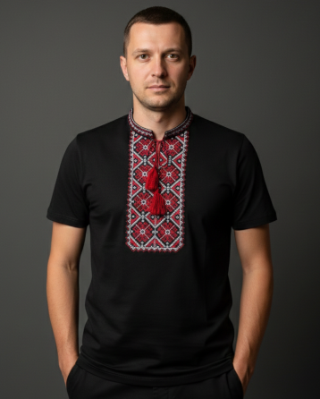 Футболка вишиванка чорного кольору Київ