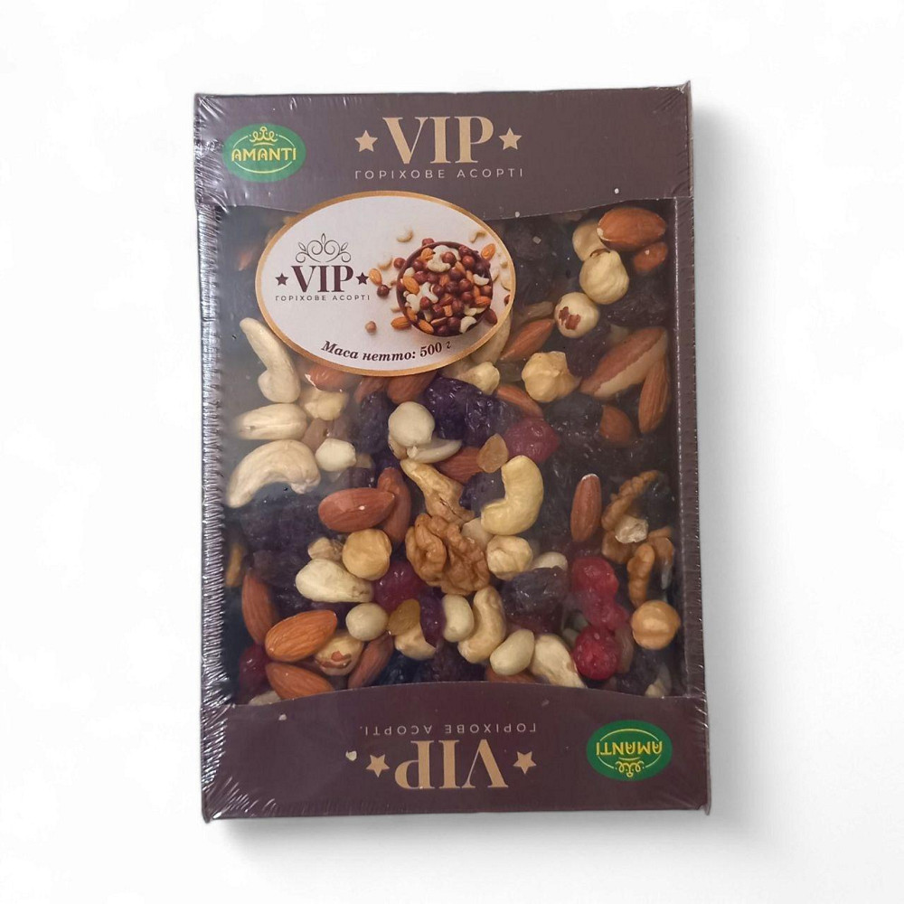Суміш горіхів і сухофруктів у пакованні Amanti VIP, 500 г Харків - фото 1