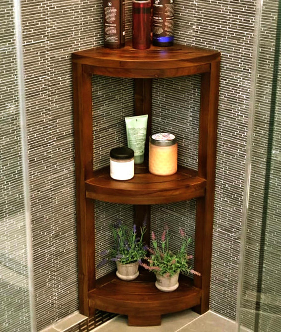 Стеллаж угловой для ванной 