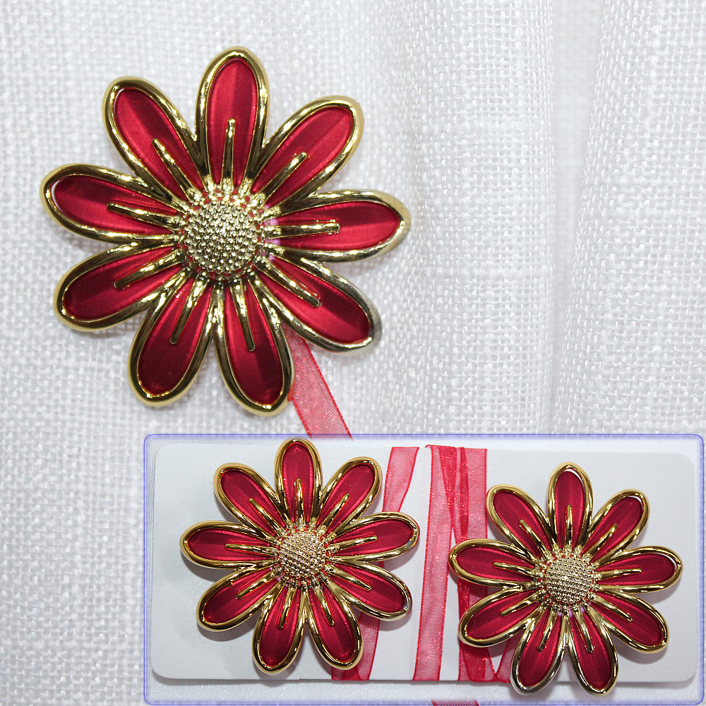 Магніти для штор і гардин (158м) Грейс набір 2 шт Червоний з золотистим (81-069) Київ - фото 1