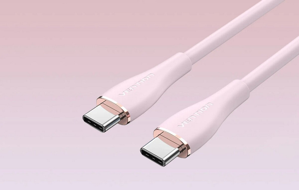 Кабель Vention USB 2.0 C Male to C Male 5A Cable 1M Pink Silicone Type (TAWPF) Київ - фото 4